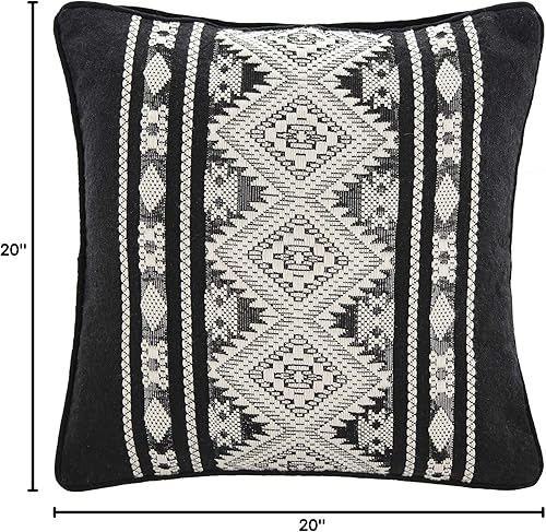 Miniatura 5 de SAFAVIEH Home Midnight - Almohada decorativa marroquí de 20 pulgadas, color negro y marfil
