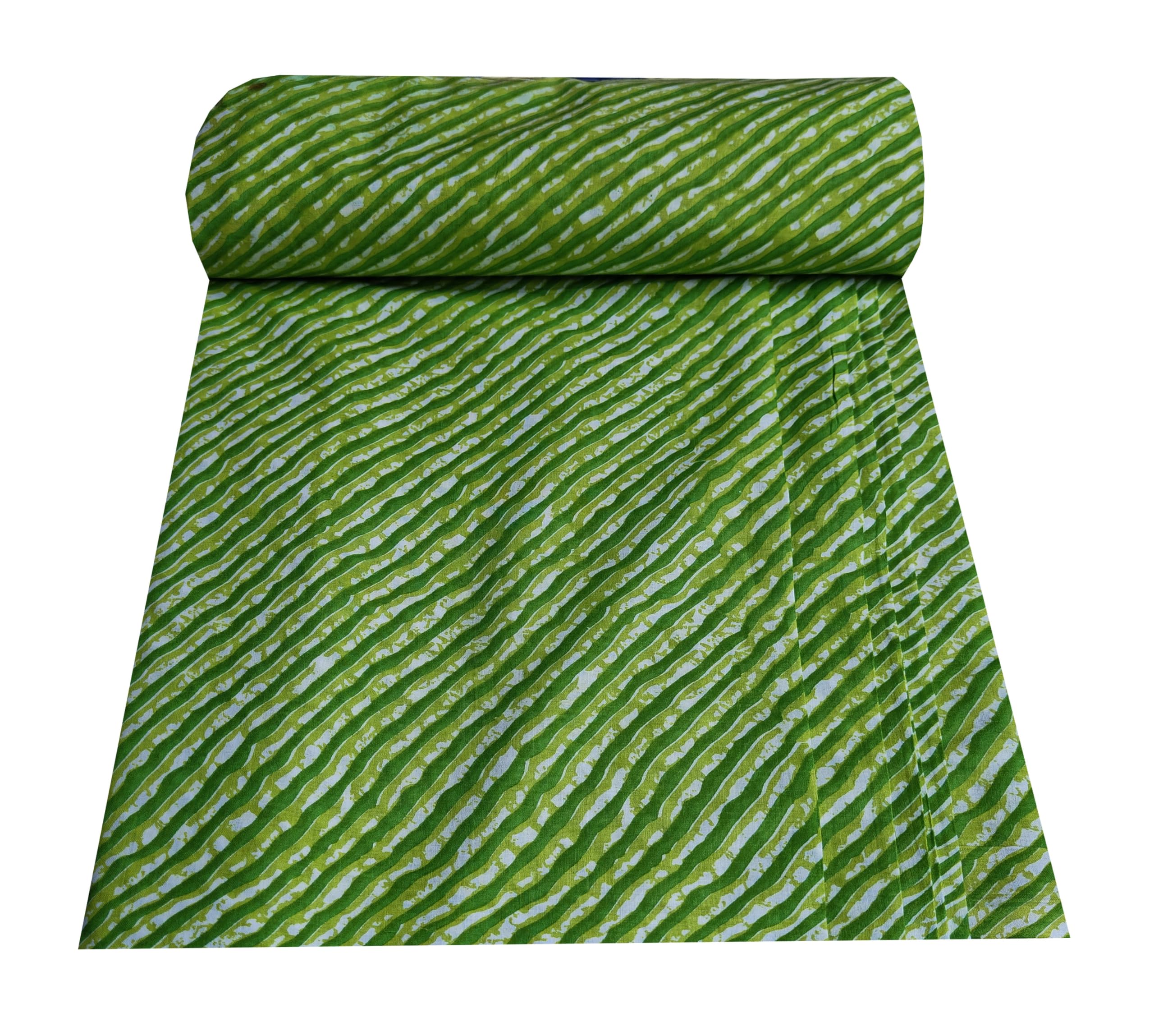 1 Meter Pure Cotton Unstitched Jaipuri Handmade Digital Printed Fabric Material for Women Kurta/Blouse/Palazzos/Piece Material for Women’s (Lehriya Green)-image-47