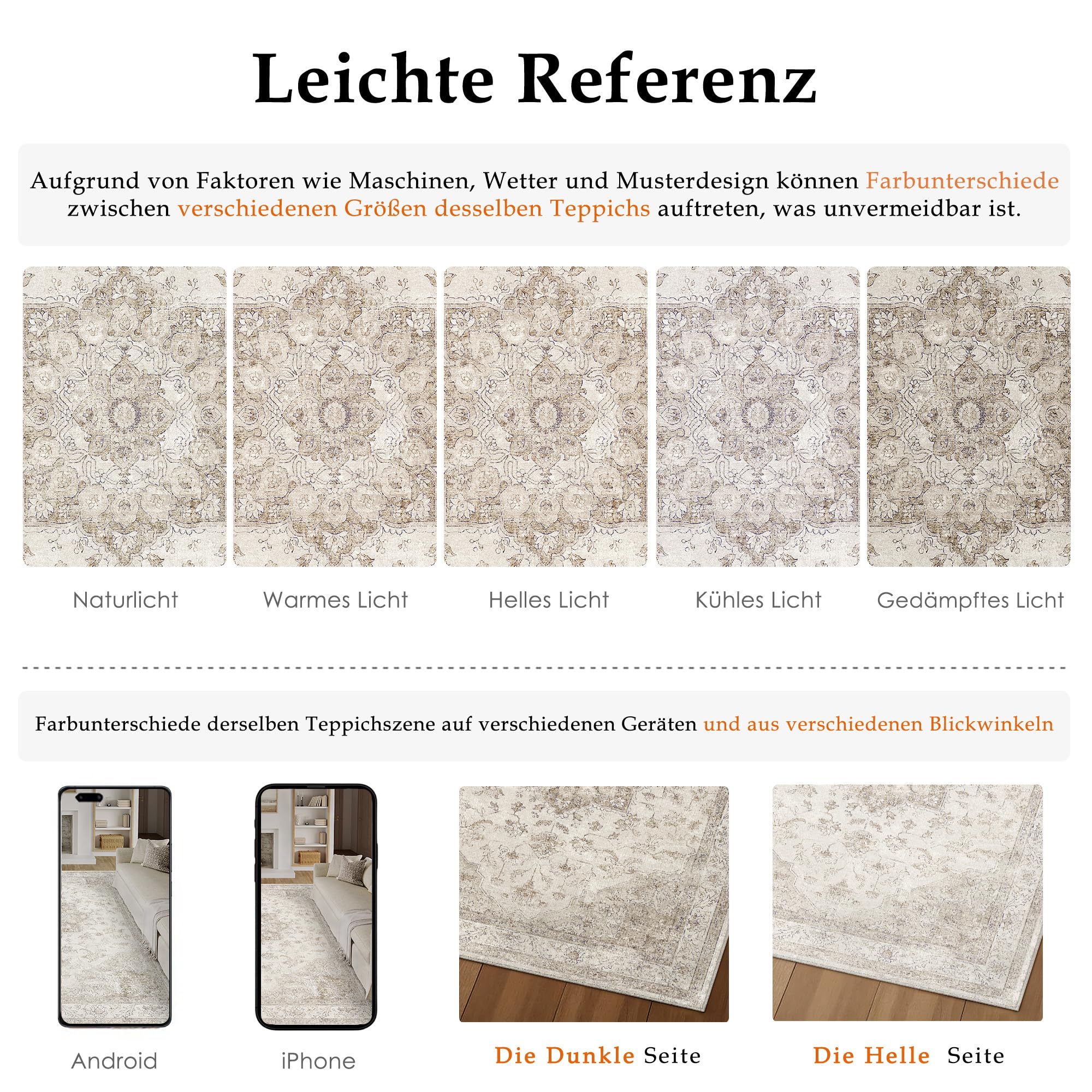 PureCozy Vintage Tappeto Salotto 300x400cm Beige Camera da Letto Antiscivolo Lavabile Tappeti Sala Soggiorno Cameretta Ufficio Grande Carpet Pelo Corto Morbido Rug