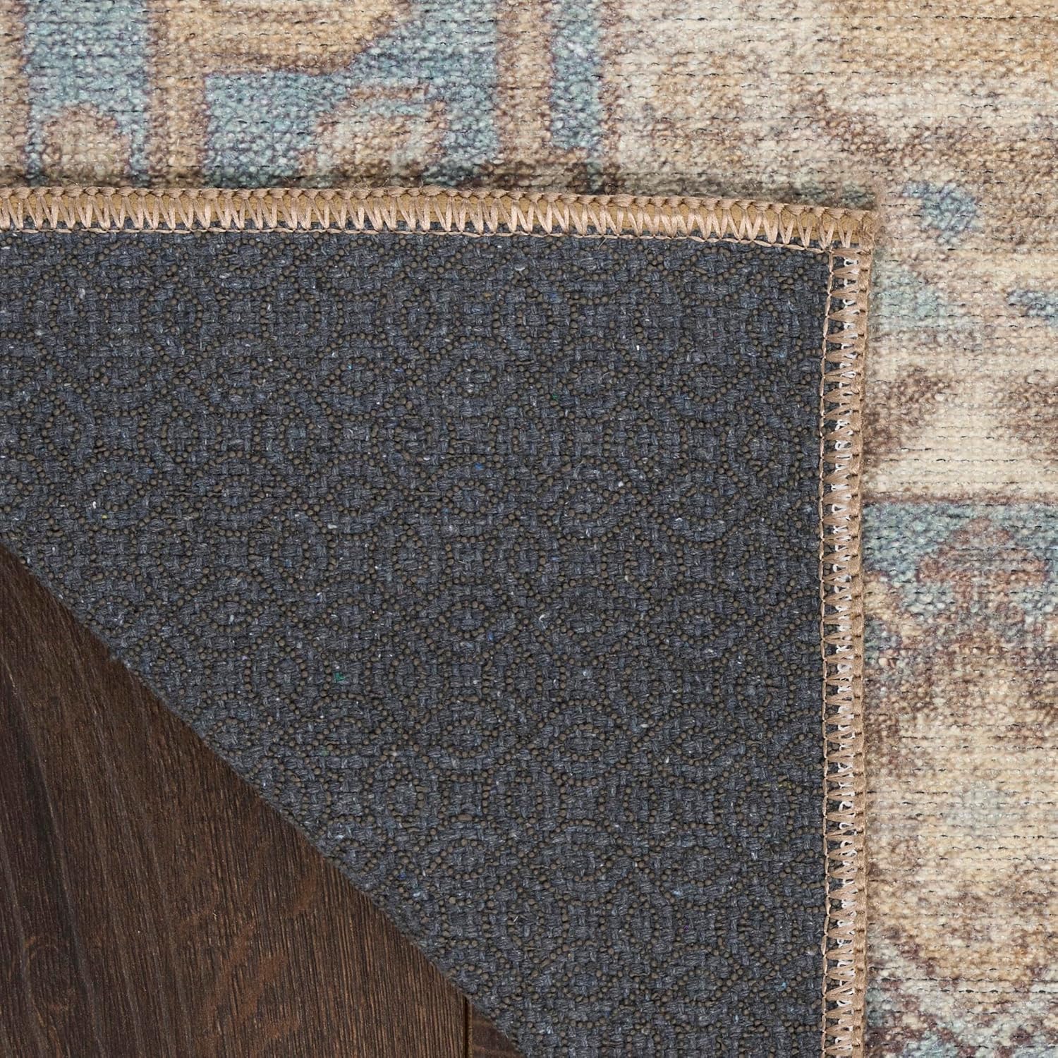Nourison Home Vintage Washables Blue Green 2'2" x 8' Area Rug - Easy Clean, Non Shedding, Bed Room, Living Room, Dining Room, Kitchen (8' Runner)