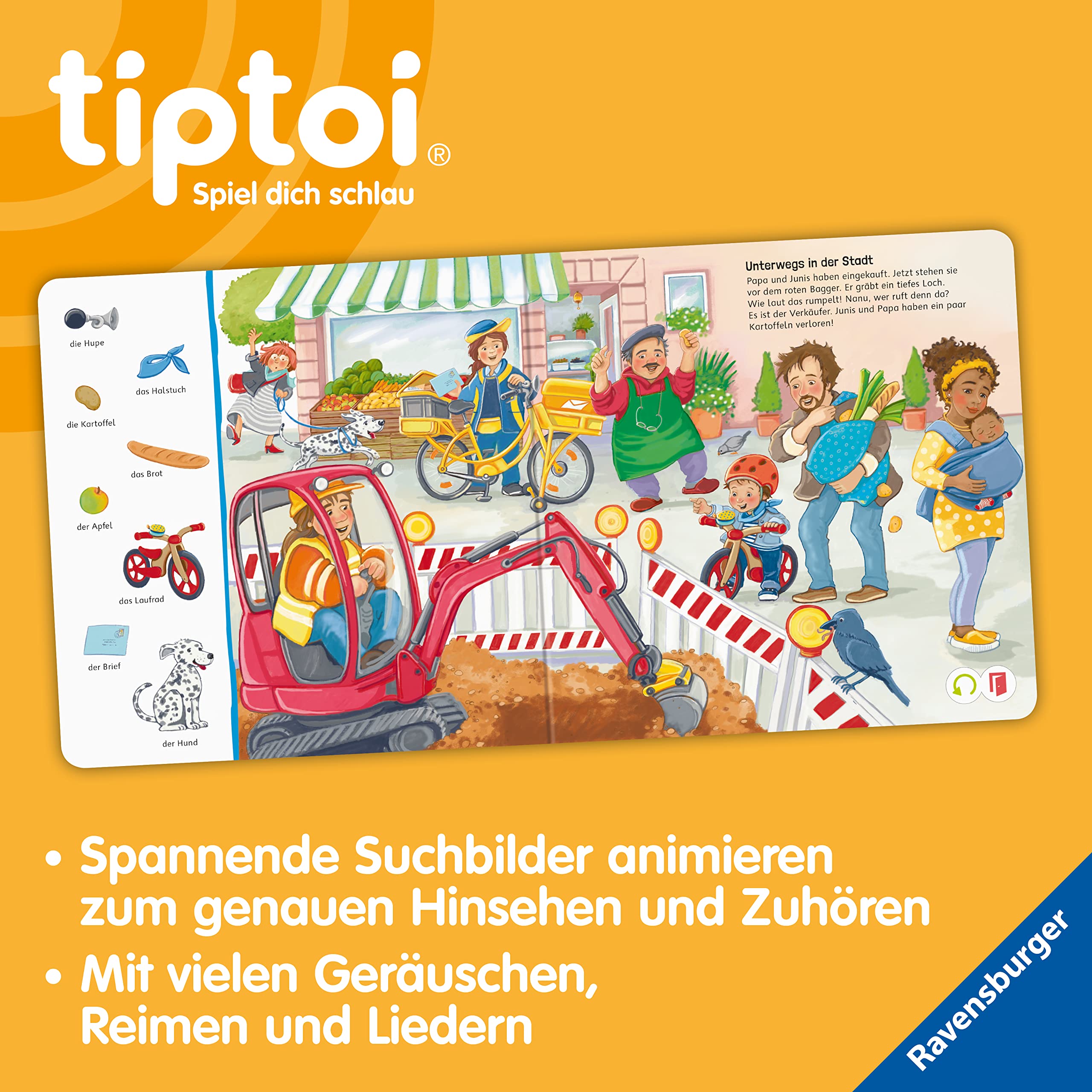 Ravensburger tiptoi Starter-Set 00112 Stift und Bilderbuch Suchen und Entdecken Meine Welt Lernspiele für Kinder ab 2 Jahren