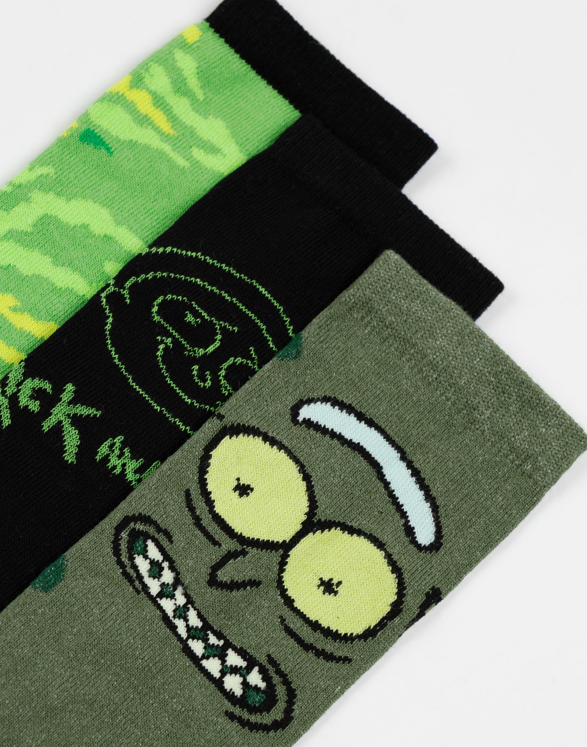 RICK AND MORTY Calzini verdi da uomo, set da 5 | Divertenti fantasie con i personaggi di Rick & Morty | Abbigliamento quotidiano | Calzini comodi per i fan | Merchandise R&M