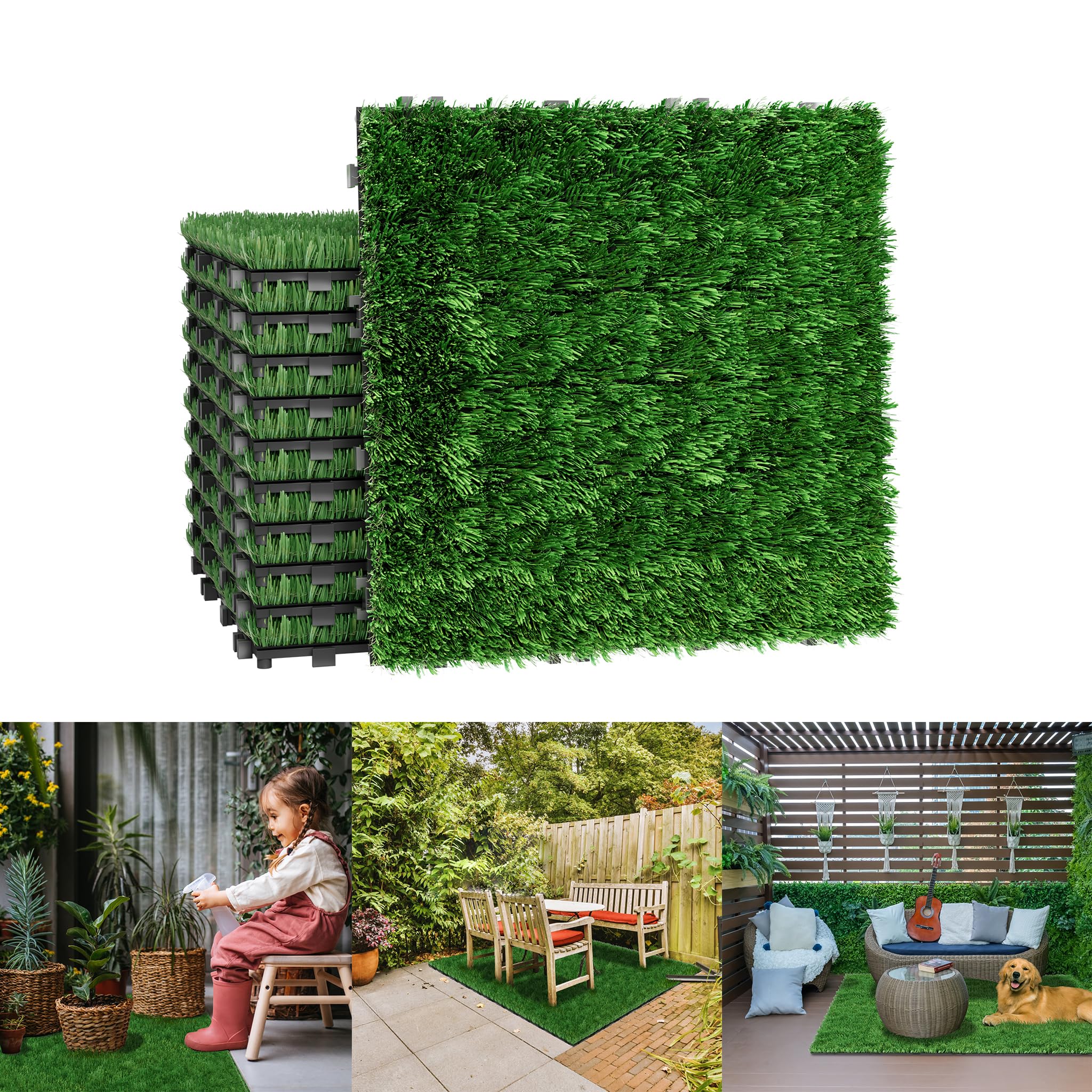 YRHome 11 tappeto erboso artificiale per esterni, 30 x 30 cm, per pavimenti in erba artificiale, tappeto erboso, tappeto erboso, tappeto erboso, tappeto erboso sintetico esterno per balcone terrazza