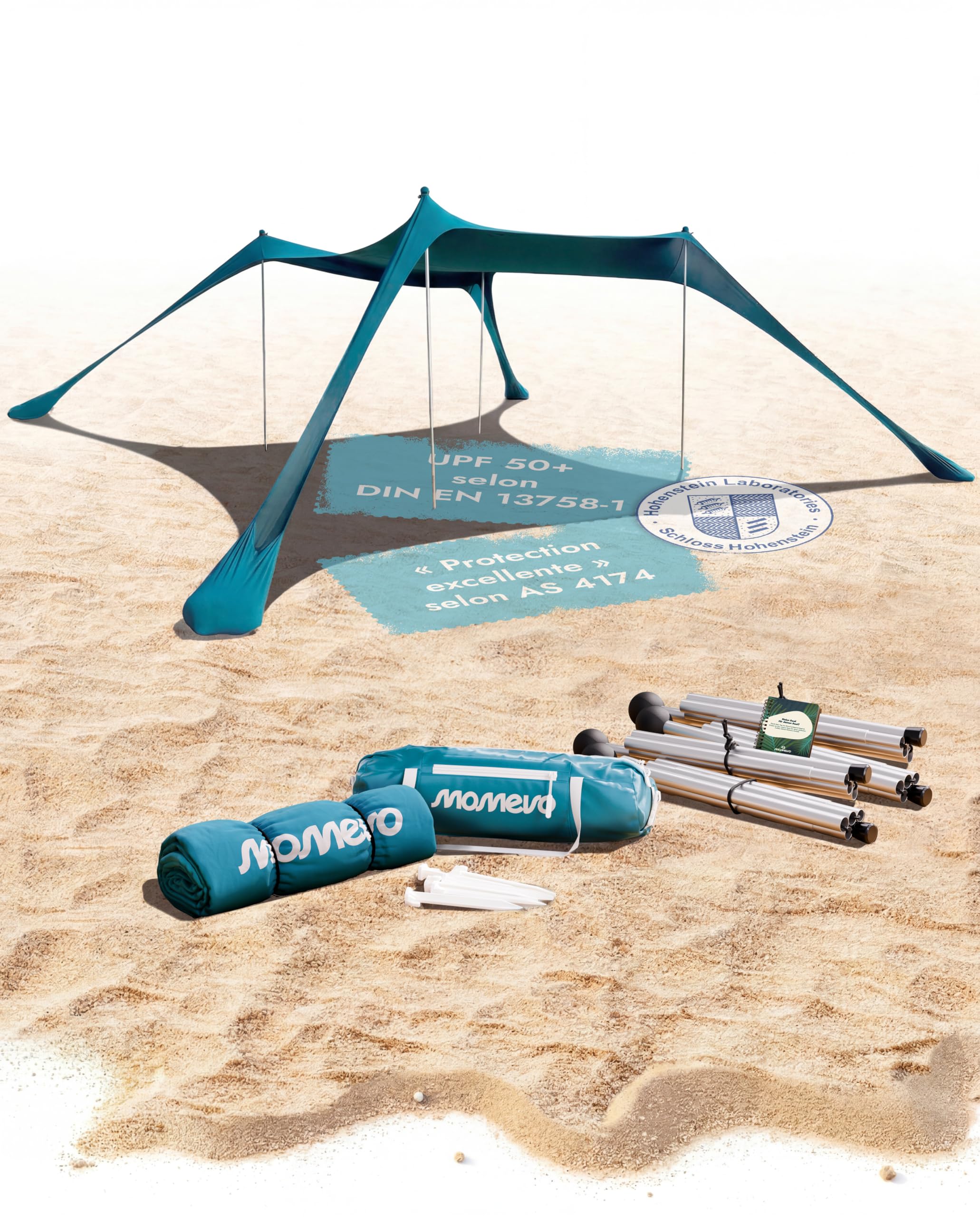 Sunsail Tente de plage XL - Voile d'ombrage - Tente de plage XXL | Tente de plage Next Level résistante au vent et légère, protection UV UPF 50+, montage facile en quelques secondes