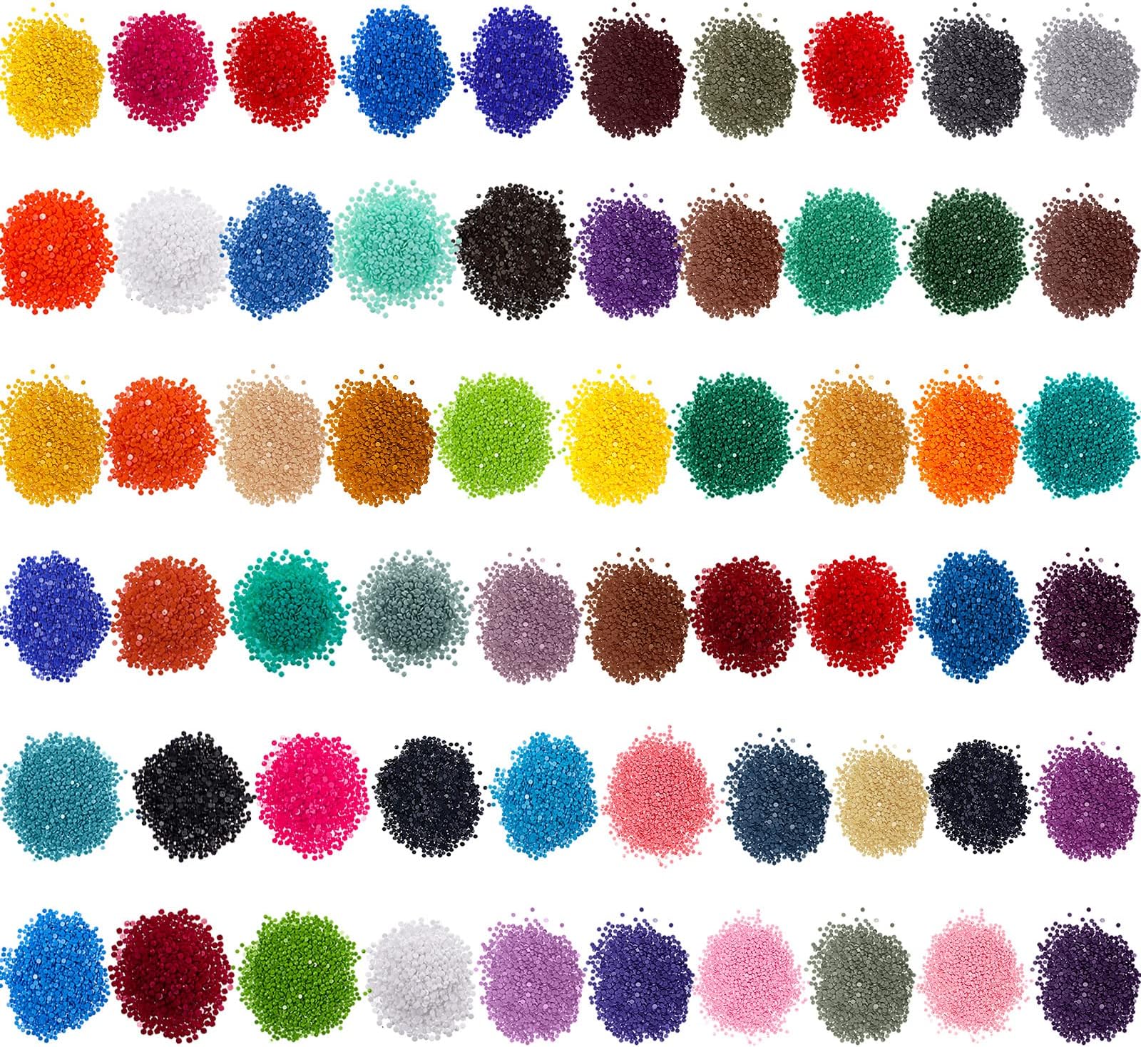 60000 Pcs 60 Color Rhinestones Diamond Painting Beads Flat Bottom Round Resin Beads Art Replacement Diamonds for DIY Craft Diamond Painting Accessories(Bright Color)