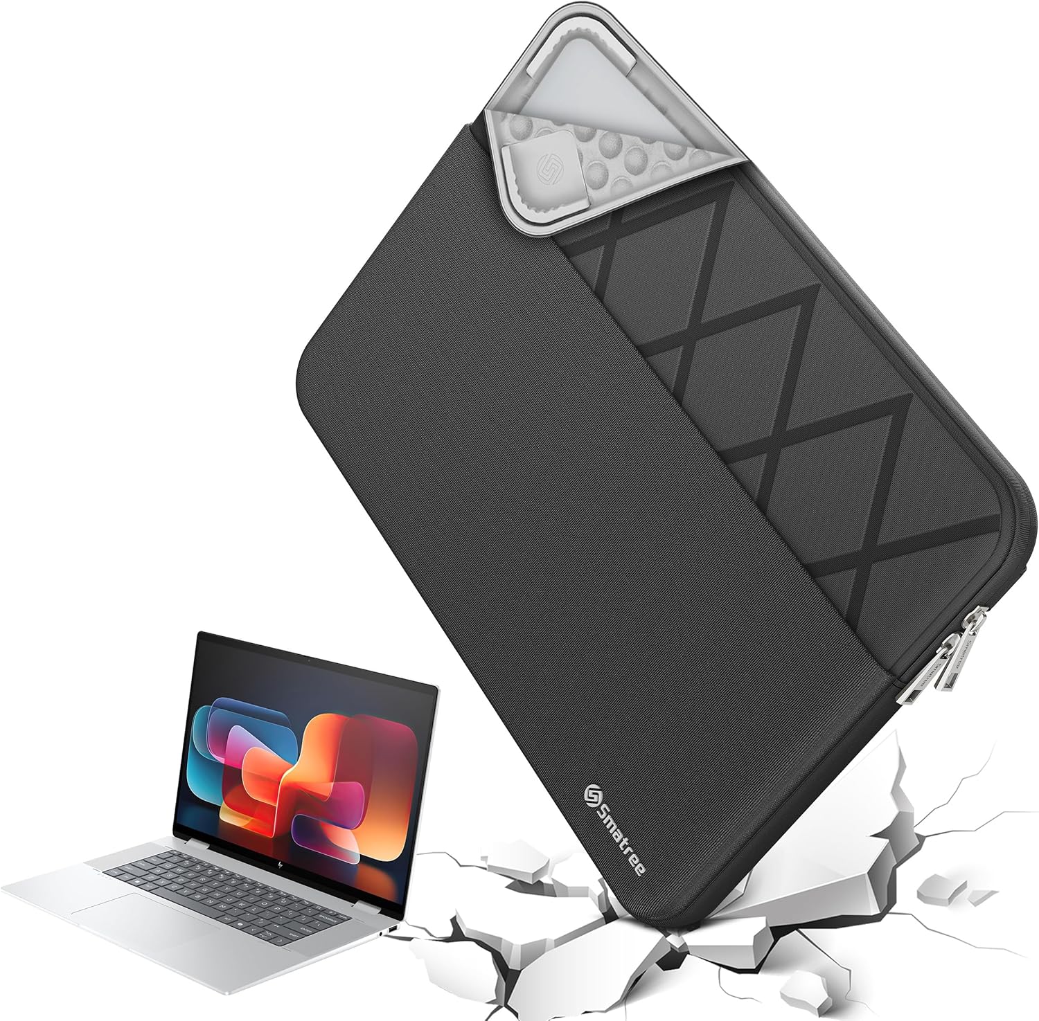 Smatree Laptop Sleeve for 16 inch HP OMEN Transcend Gaming Laptop 16t-u000/16-u0097nr/16-u1047nr, Protective Computer Case with Accessory Pocket, YKK Zipper, Patented Shockproof Design (E641)