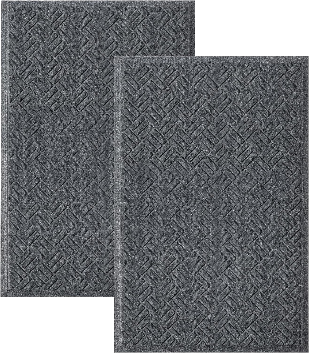 MATALL 2pack 35x23.5in Door Mat - Indoor and Outdoor Welcome Mat, Absorbent and Drain Away Water Heavy Duty Entryway Doormat for Front Back Doors, Laundry Rooms, Mudrooms, The Garage and More
