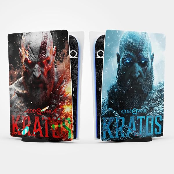 Sticker pour la PS5 Kratos, Autocollant Skin pour la PS5 Gaming, Console et Manette, Edition Standard Disque, Skin Kratos (1 Manette) - 3