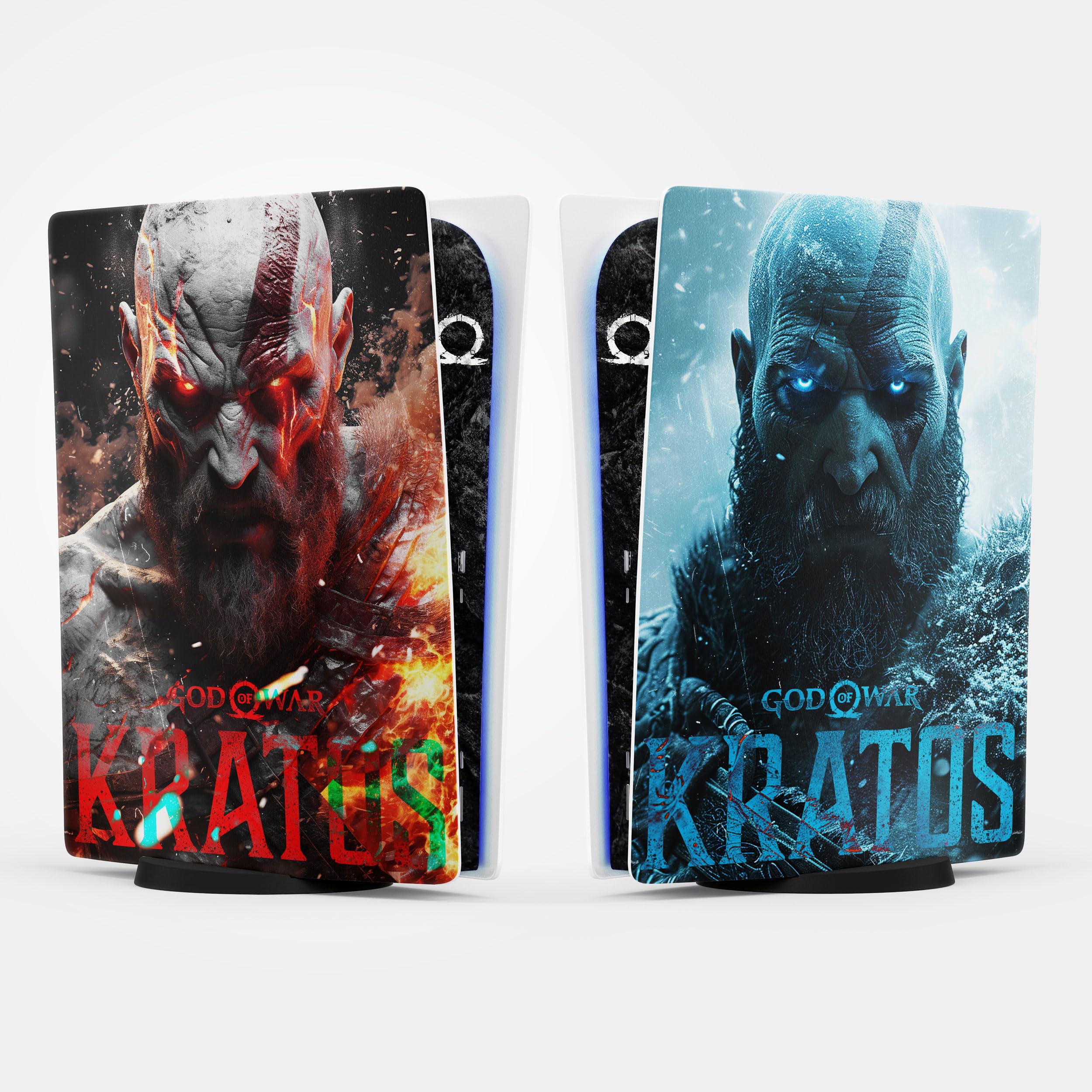Sticker pour la PS5 Kratos, Autocollant Skin pour la PS5 Gaming, Console et Manette, Edition Standard Disque, Skin Kratos (1 Manette)