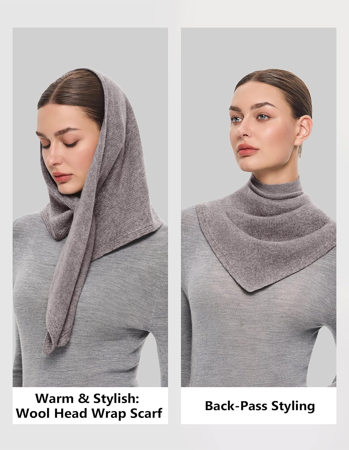 PULI Women's 100% Wool Triangle Scarf Neck Warmer Winter Fashion Accessories Gift Package - Image 4