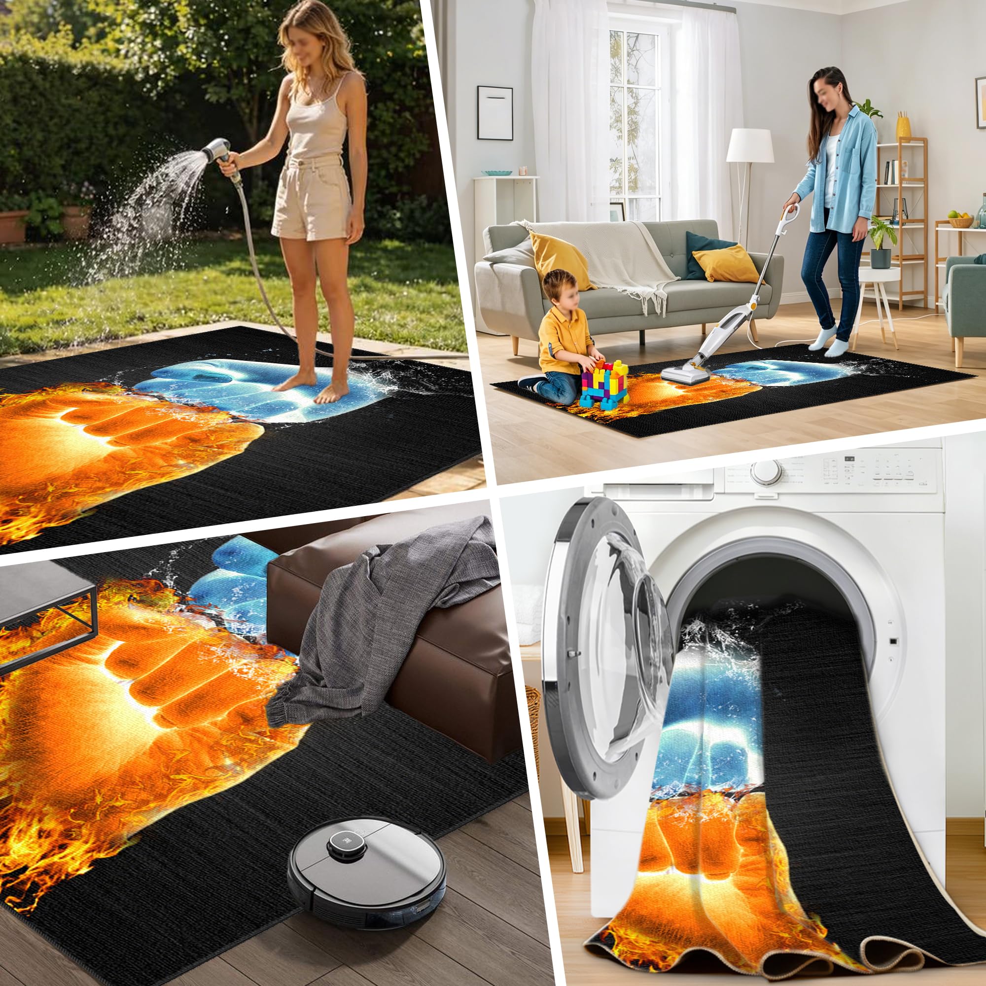 Zmywalny dywanik do pokoju zabaw, 180 x 230 cm / 70,87 x 90,55 cala Mata podłogowa na krzesło komputerowe do gier, mata sportowa, mata podłogowa dla graczy 3D do sypialni na krzesło biurowe