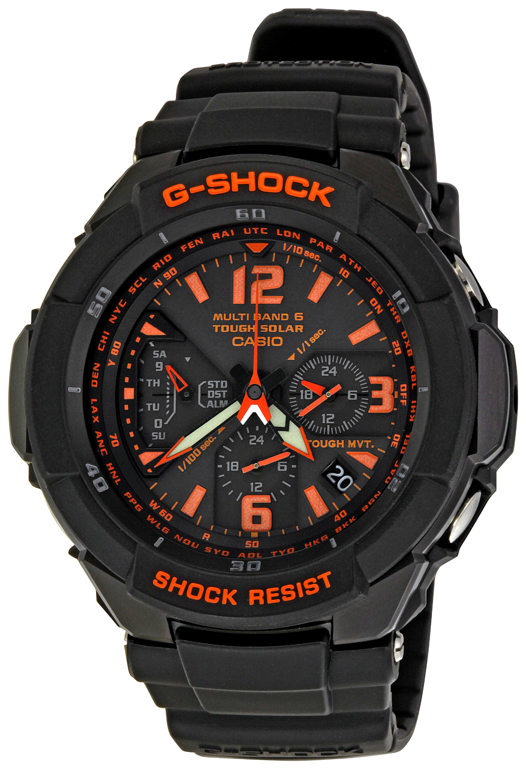 Casio Relógio masculino GW3000B-1ACR G-Shock Solar Power Preto com