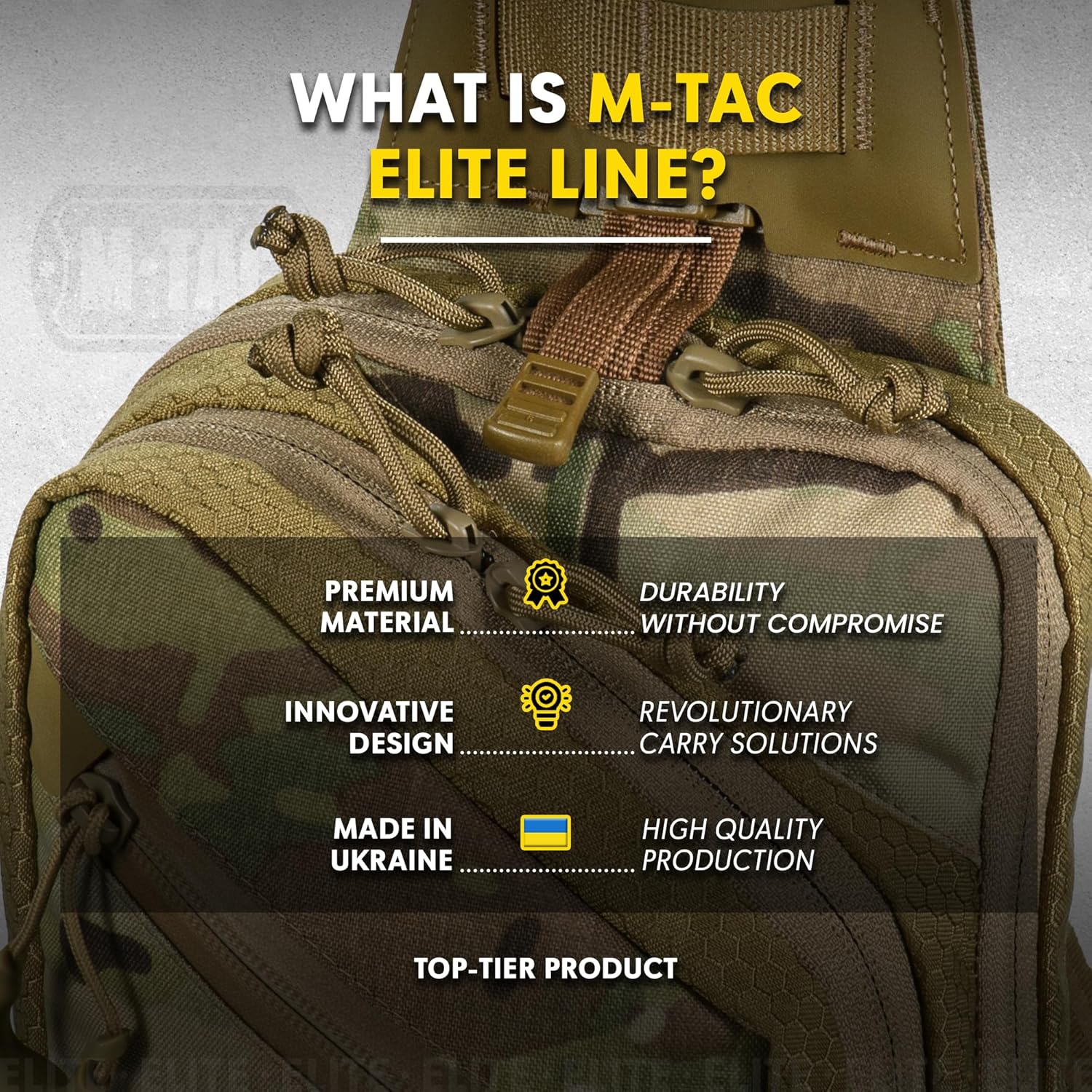 M-Tac Elite Sling Bag - EDC Tactical Crossbody Concealed Carry CCW Chest Pack - Image 2