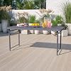 EMMA OLIVER 4-Foot Height Adjustable Bi-Fold Dark Gray Plastic Folding Table with Handle