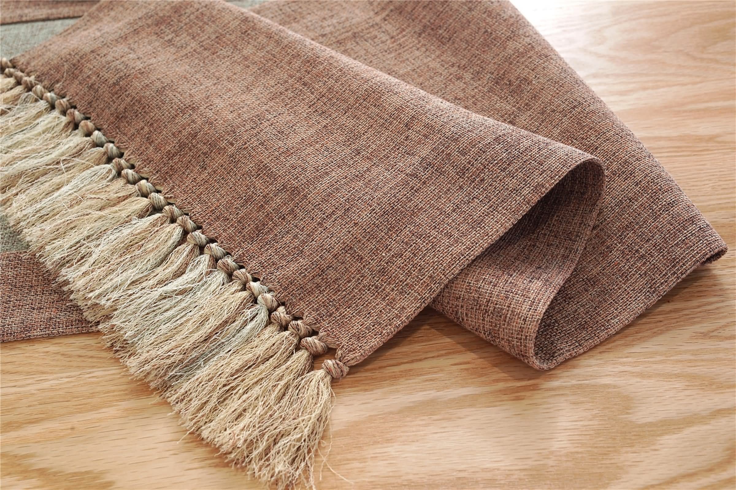 Tischband Blau, Tischtuch für Biertisch aus Bettwäsche aus Baumwolle Spleißen mit Quaste Blau 38x200CM für Feiertage Partys Hochzeit Dekor