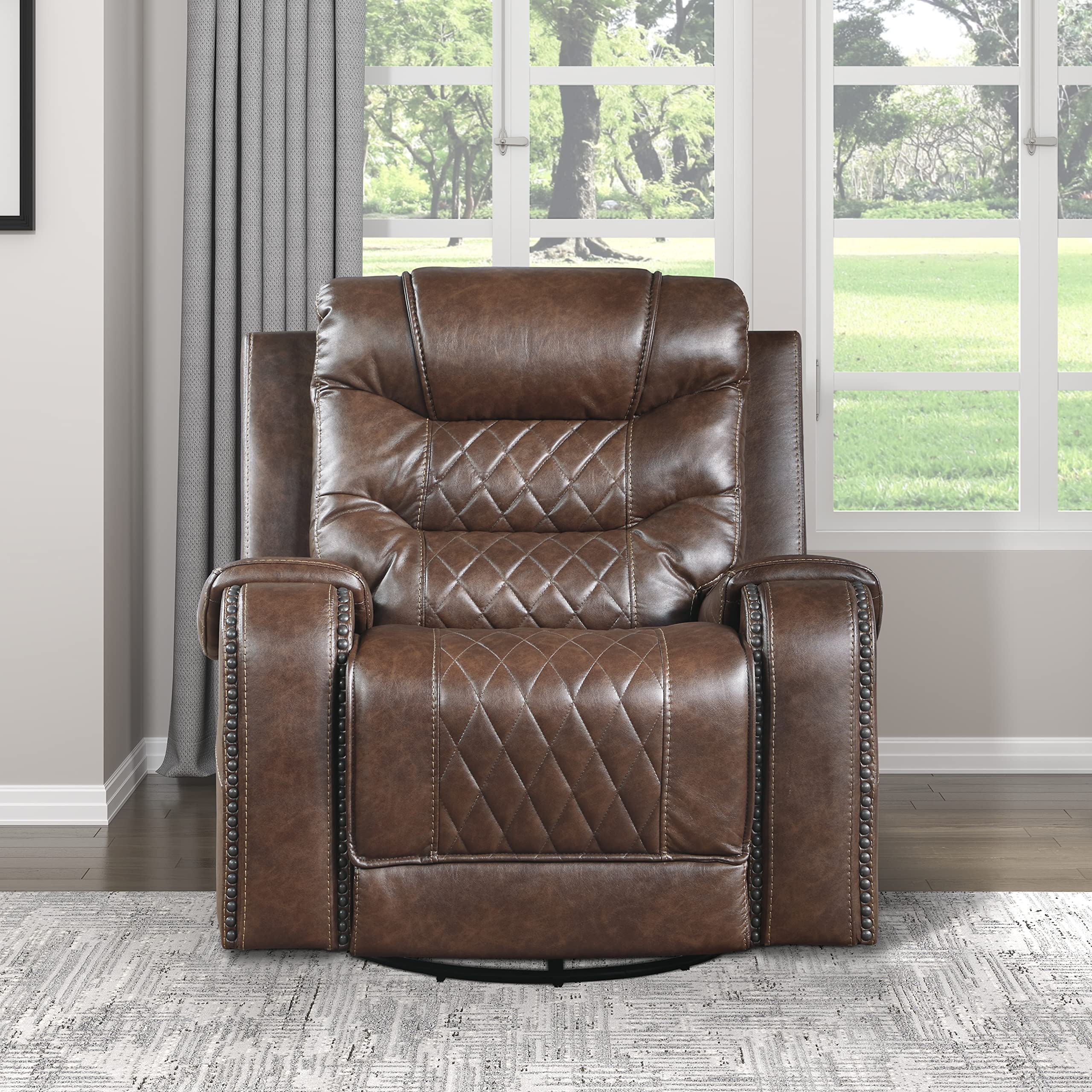 Lexicon Derringer Wall-Hugger Manual Reclining Chair, Brown