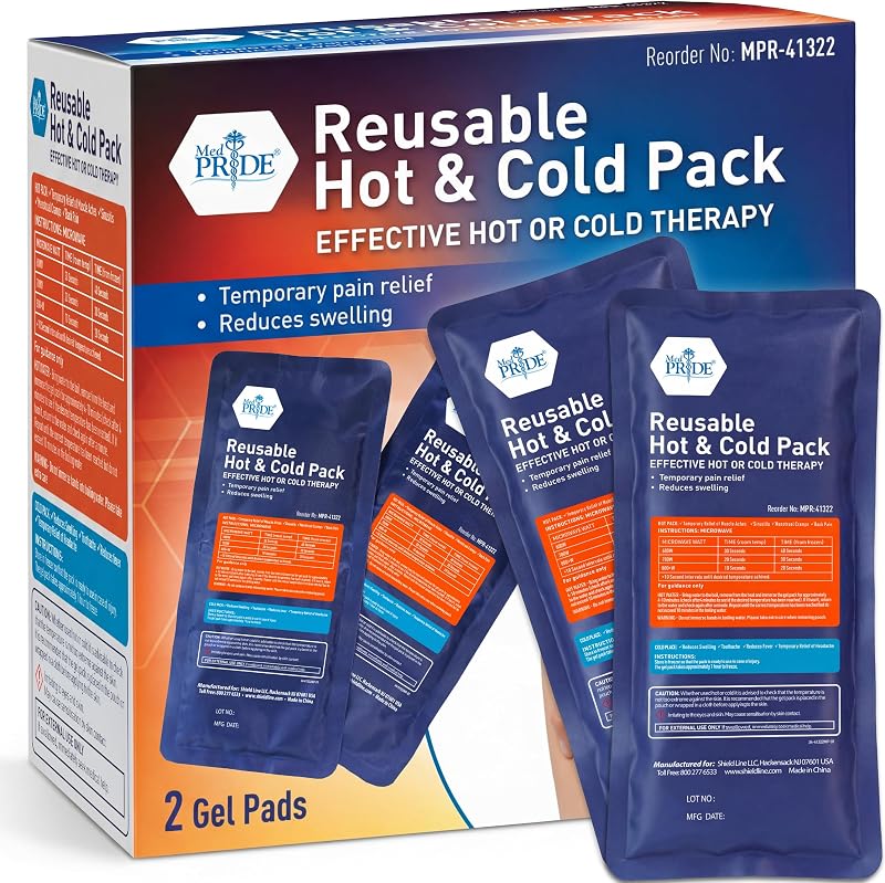 MED PRIDE Paquetes de hielo de gel frío y caliente reutilizables, compresa flexible, paquete de 2