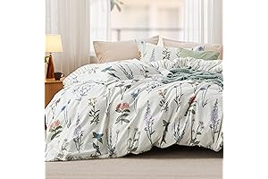 Nature Comforter: Bedsure Floral White Comforter Set for Tranquil Sleep