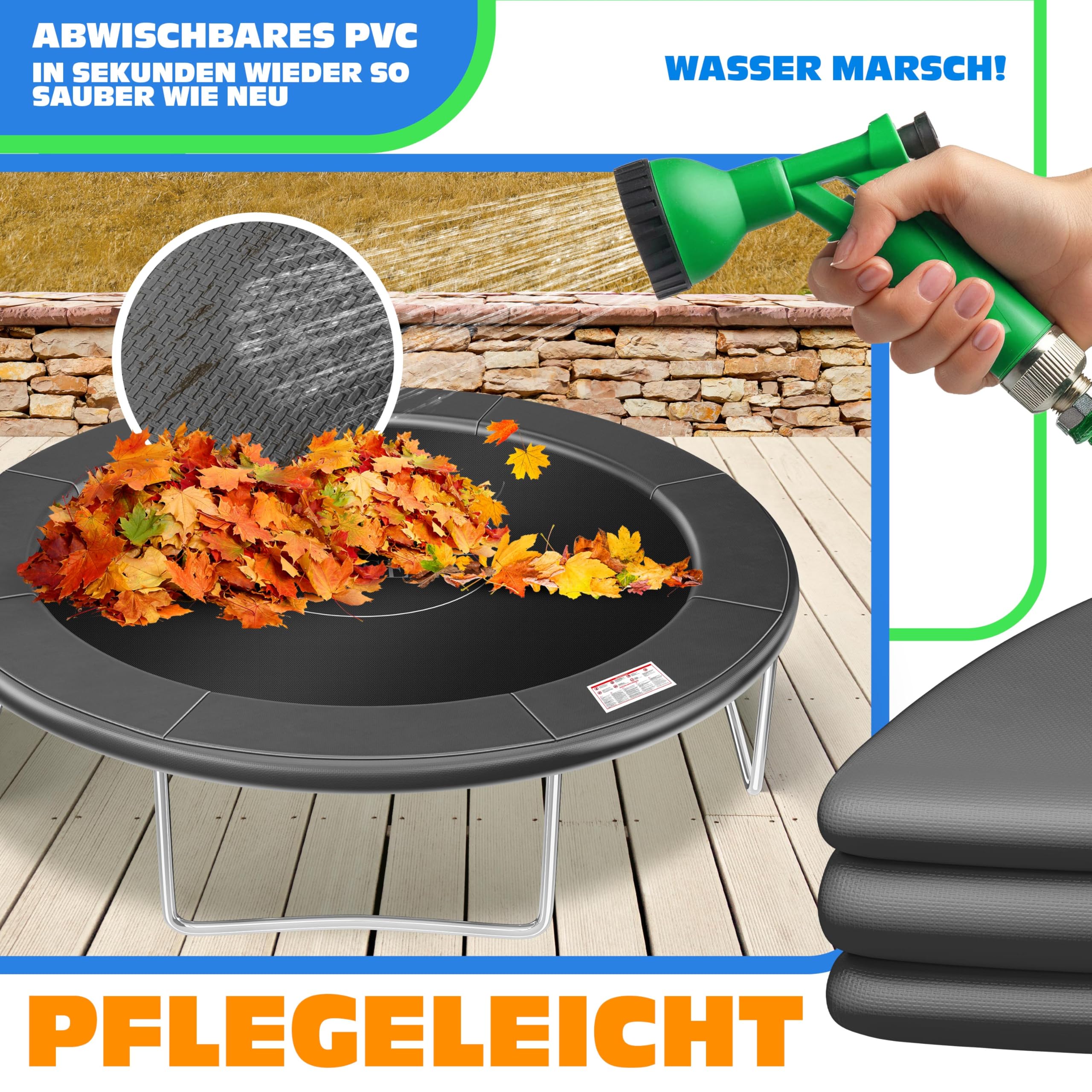 KESSER® - Trampolin Randabdeckung Ø 244, 305, 366, 426 cm, 30cm breit 100% UV-beständig reißfest Federabdeckung inkl. Beachball