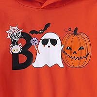 Vista 4 de Ritatte Conjunto de ropa de manga larga con capucha y fantasma de calabaza para bebé niño, sudadera con capucha y pantalón para otoño e invierno