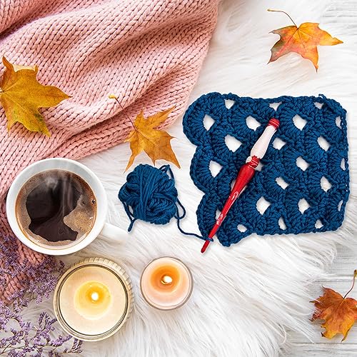 Miniatura 6 de Divit Shilp Ganchos de ganchillo con mango ergonómico Beta  Aguja de tejer hecha a mano de resina de 7 pulgadas, tejido de hilo para manualidades,