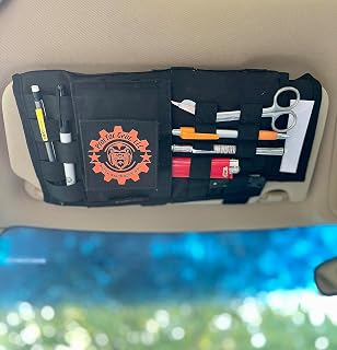 US Customer Service PracTac Gear Universal Truck Visor Panel Organizer for Pickup F150, Large Molle Visor Panel Vehicle Tactical Sun Visor Holder Car Sunshade Storage Pouch (Black)