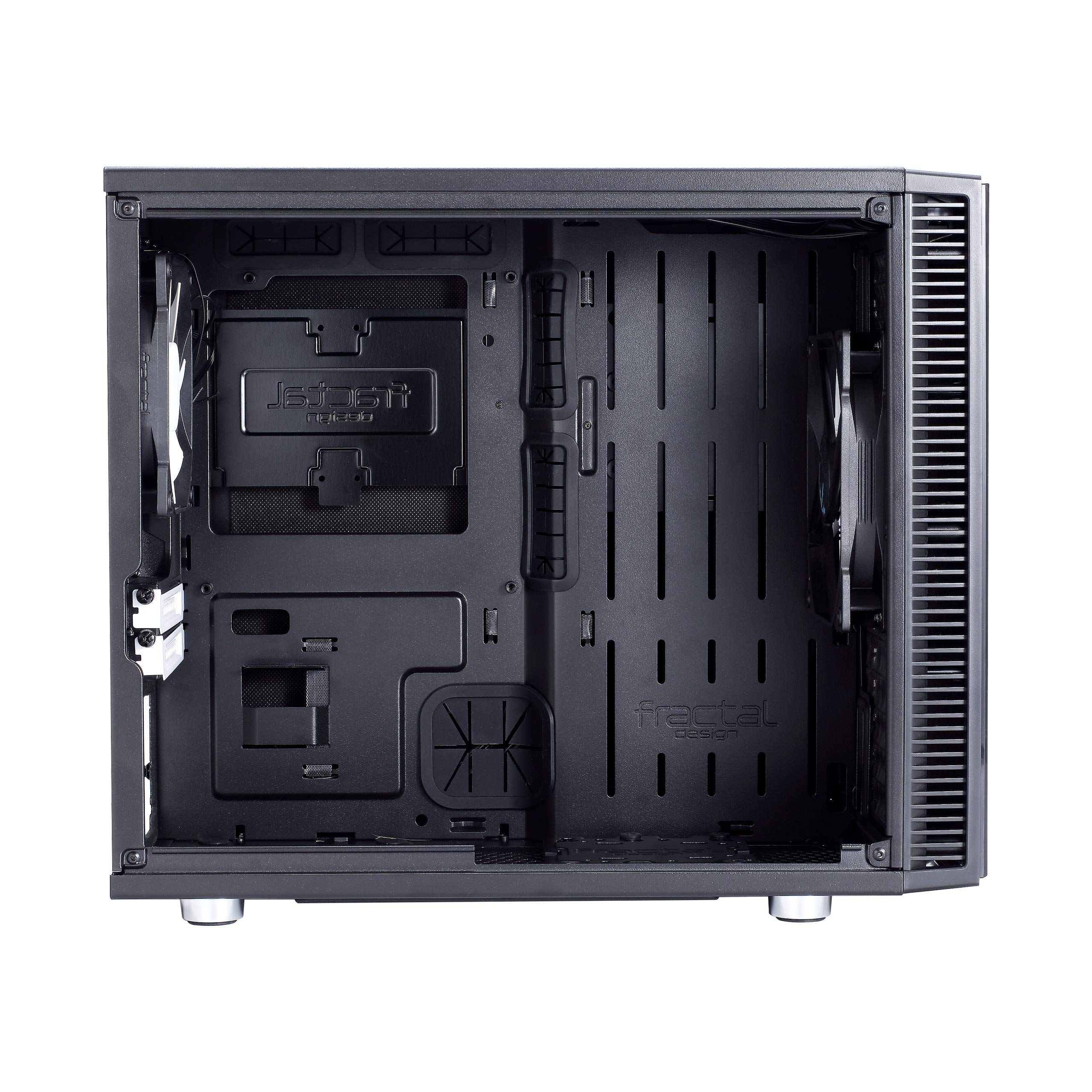 Fractal Design Nano S Window - Mini Tower Computer Case - ITX - Optimized for High Airflow and Silent Computing with ModuVent Technology -2x Fractal Design Dynamic X2 GP-14 Fans included -Black Window