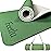 Feetlu Extra Thick Exercise Yoga Mat with Strap - 2/5 Inch (10MM), Non-Slip Workout Mat for Yoga, Pilates, and Floor Exercises(Green & Cream)