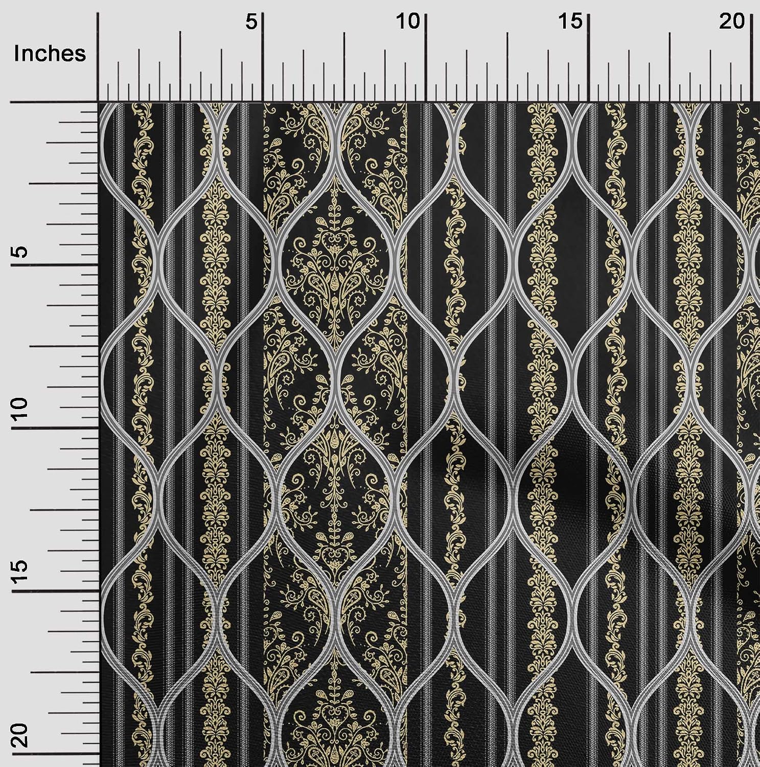 oneOone Cotton Flex Black Fabric Floral DIY Clothing Quilting Fabric Print Fabric By Yard 40 Inch Wide