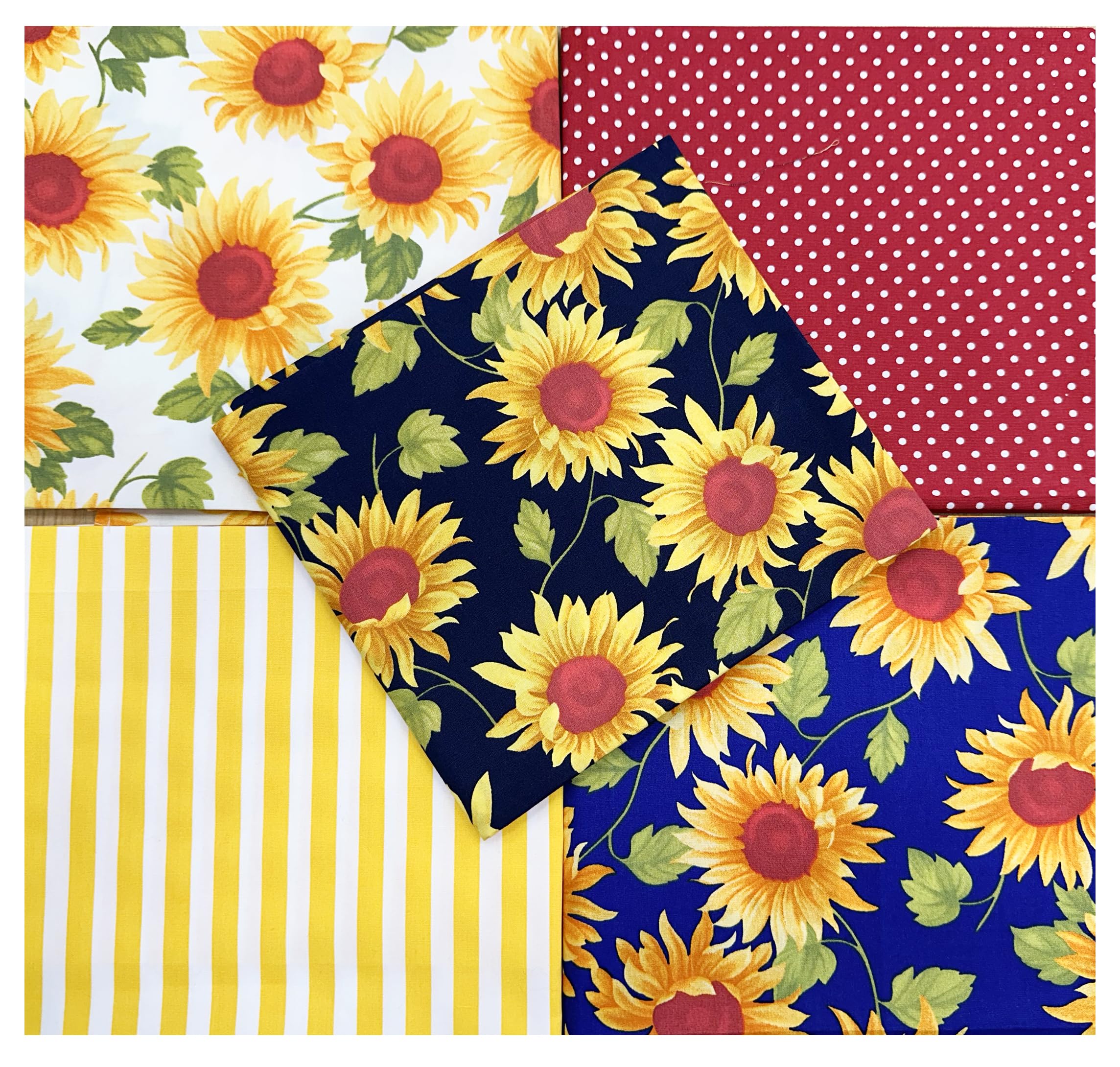 Fabric Bundle - Sunflowers Summer Floral Mix - Bunting Craft Fabric Material