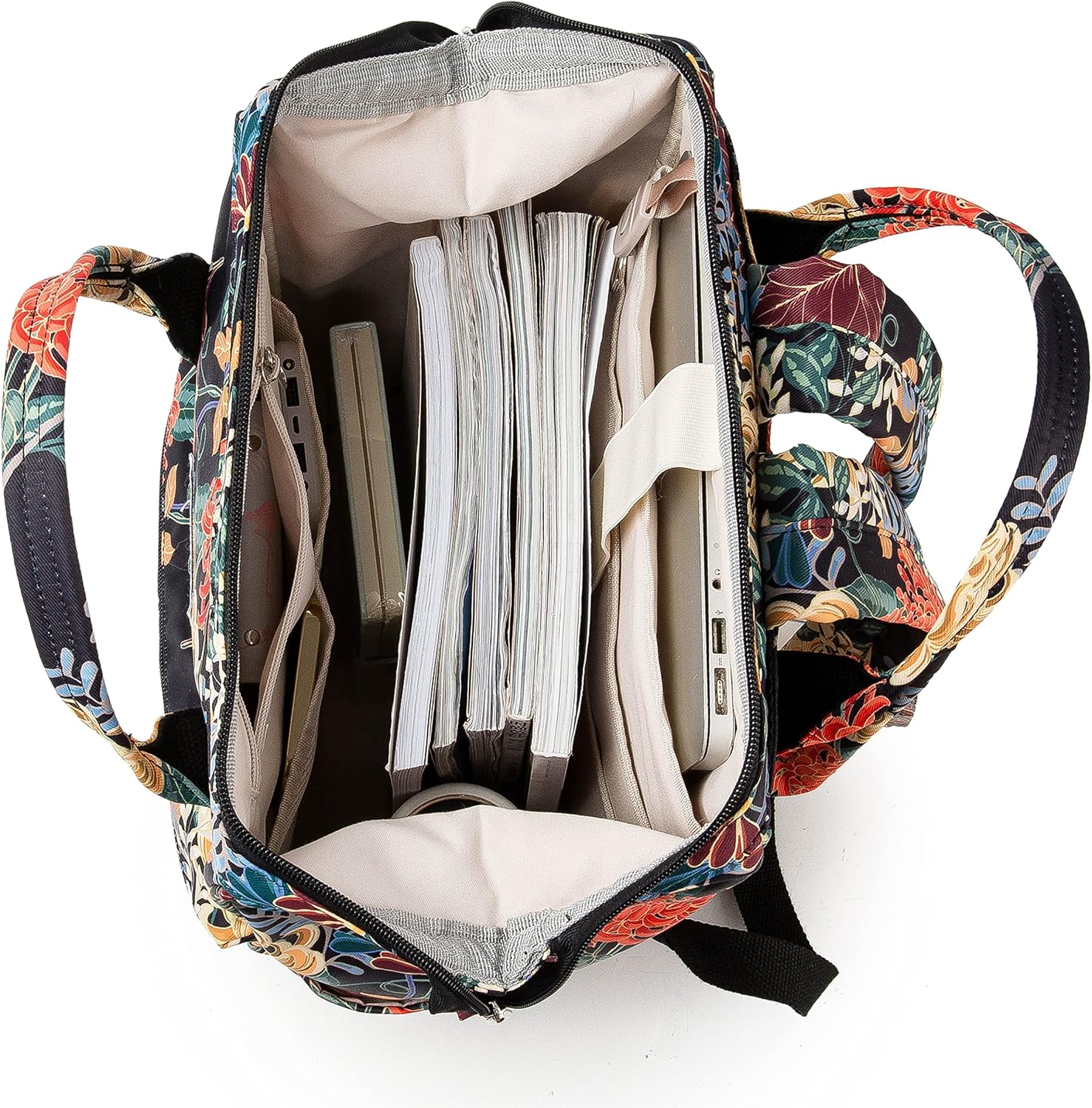 Kinmac Wide Open Style Laptop Backpack for Laptop Up to 15.6 Inch Men Women Travel Outdoor Backpack (Golden Chrysanthemum) - Image 2