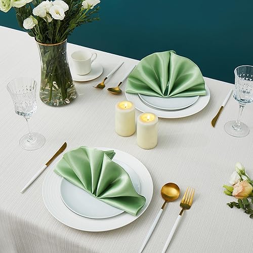 Miniatura 2 de Paquete de 16 servilletas cuadradas de satén de 17 x 17 pulgadas, servilletas suaves y sedosas para restaurante, bodas, banquetes, decoración de