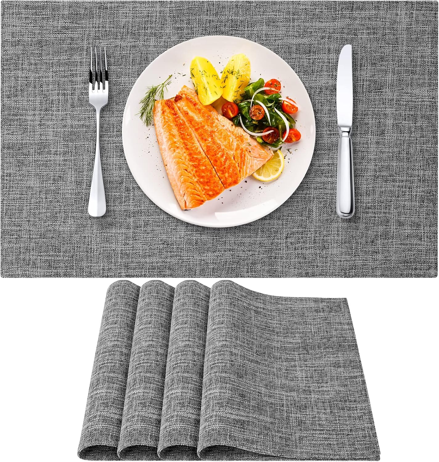 BARTHKIT Cloth Placemats Set of 4, Machine Washable Linen Style Dining