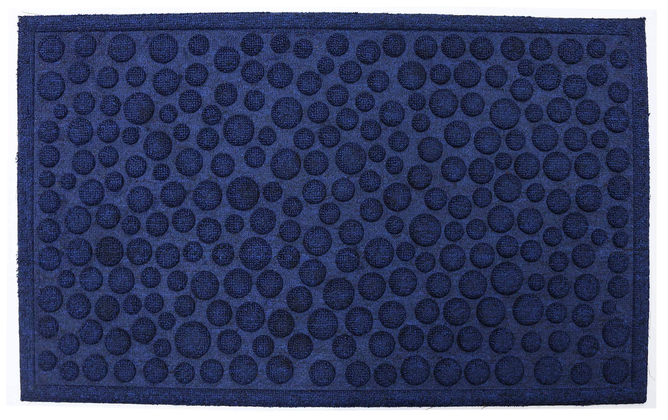 MUD STOPPERMillbrook Door Mat | Polypropylene & Rubber | Dots Design | 45x75 cm | Stone Blue