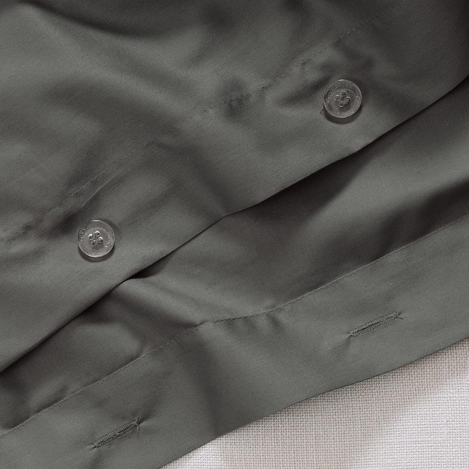 Cuddledown Heritage Comforter Duvet Cover | 100% Cotton | Premium Quality | Ultra Soft Sateen Weave | Breathable | Button Closure | Twin | Charcoal