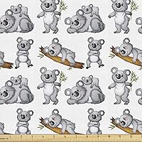 Vista 100 de Lunarable Tela suculenta de The Yard, flores en acuarela estilo pintura coloridas flores de primavera tema de jardinería, tela de microfibra