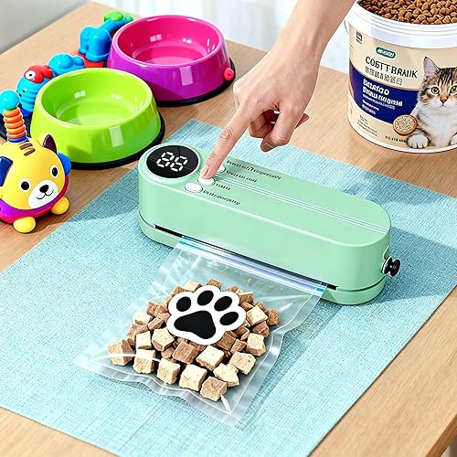 Miniatura 6 de Mini sellador al vacío inalámbrico 3 en 1, sellador de bolsas recargable para almacenamiento de alimentos con 4 bolsas de aperitivos, sellador