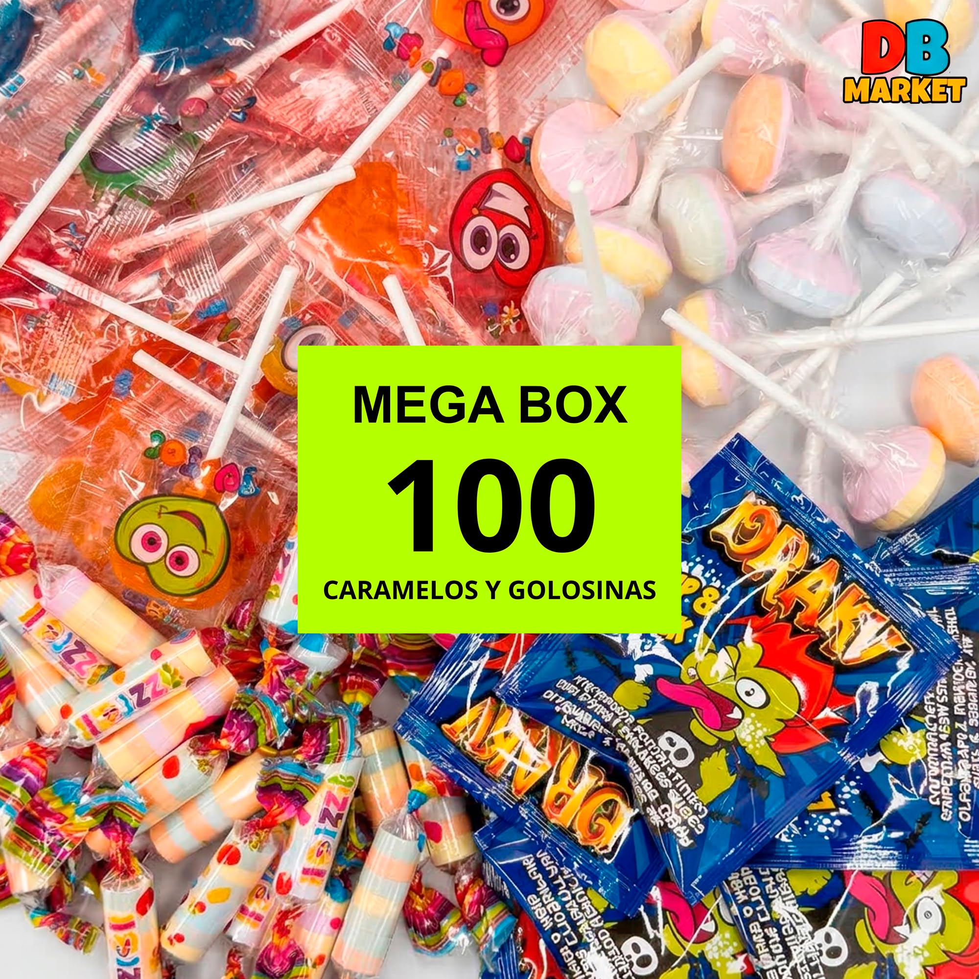 Mega Pack 100 Chuches Golosinas Caramelos para Relleno de Piñata Surtido Sin Gluten Sin Lactosa