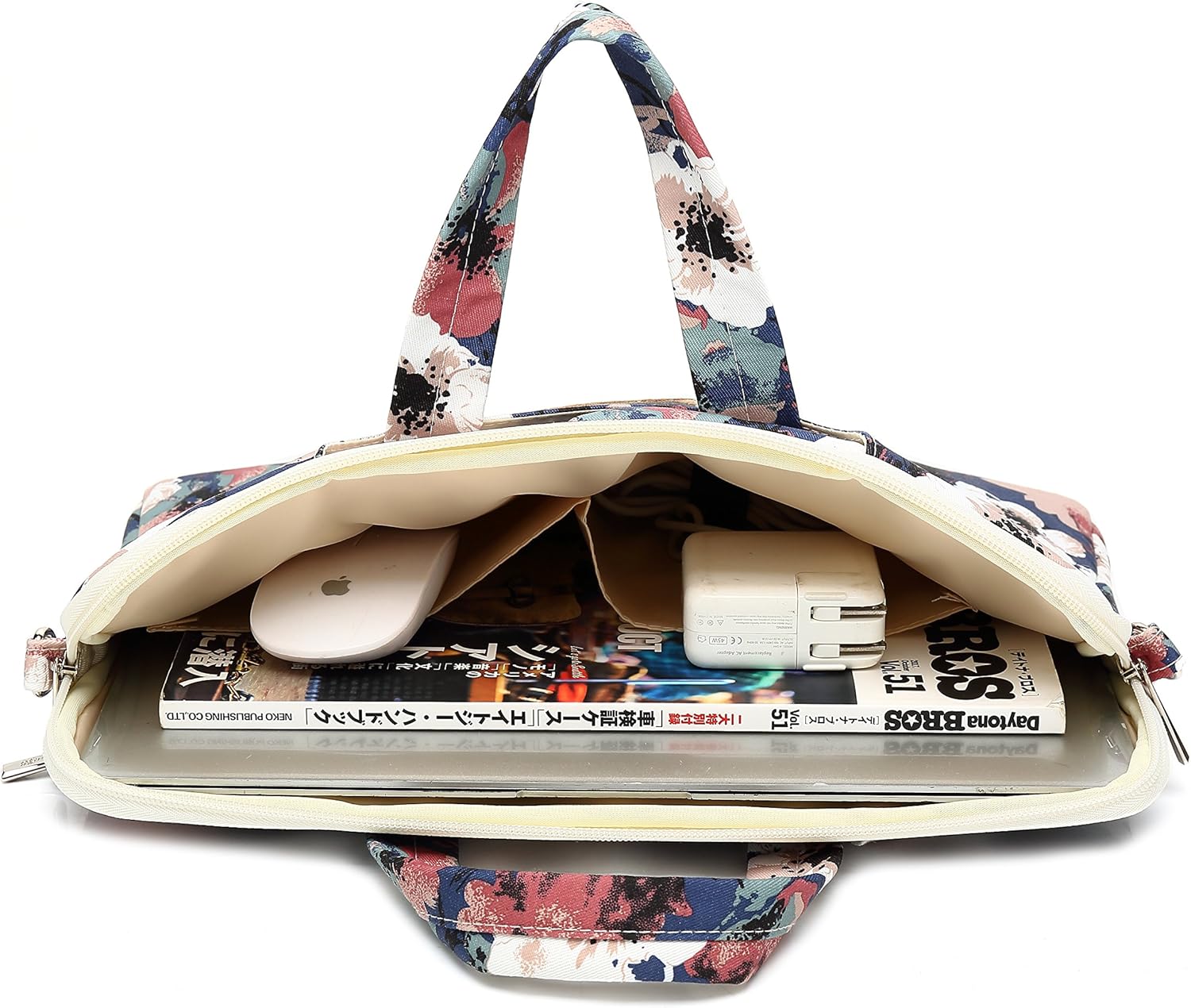 Blасk Frіdау - 40% оƒƒ Canvaslife Blue camellia Pattern 15 inch Waterproof Laptop Shoulder Messenger Bag Case With Rebound Bubble Protection for 14 inch-15.6 inch laptop Macbook Pro 15 Case Bag