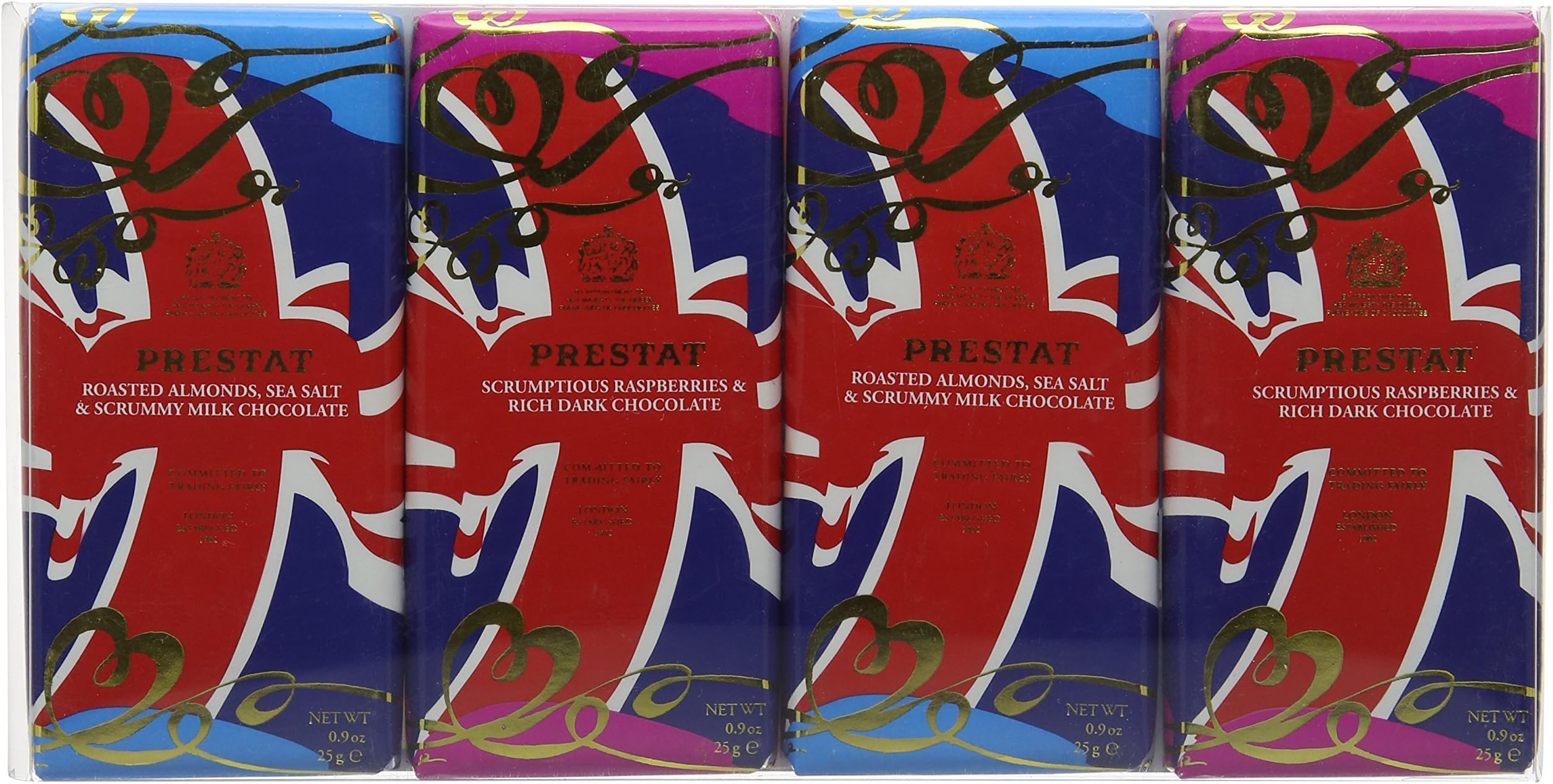 Prestat Union Jack Mini Chocolate Bars 4 x 25g