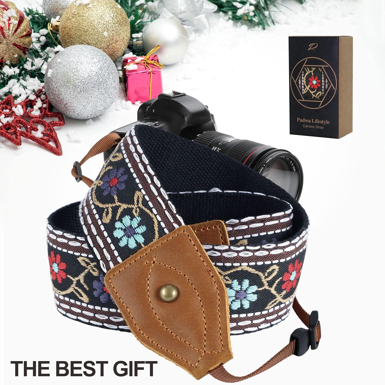 Padwa Lifestyle 2" Wide Classic Crazy Horse Art Cowhide Head Cotton Camera Straps for Photographers
