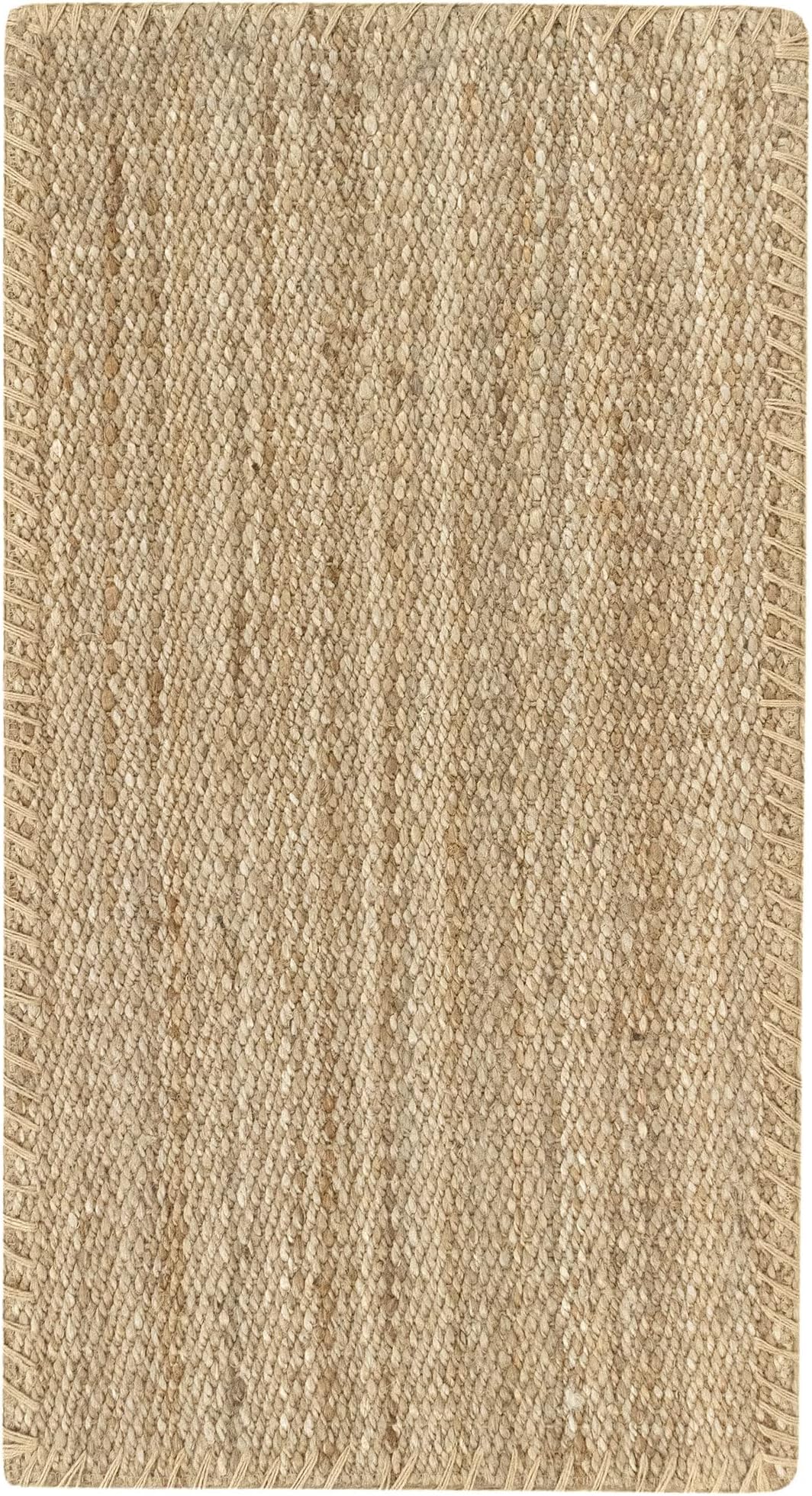HAMID - Rug Jute Granada Natural Colour, Jute Rug, Area Rug 100% Jute Fibre, Handmade, Braided Rug for Home, Living Room, Floor Carpet, (110x60)