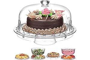 Godinger 6 in 1 Cake Stand and Serving Platter with Dome Cover
