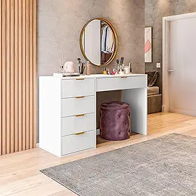 Penteadeira com Porta Objetos e 5 Gavetas Vita Branco