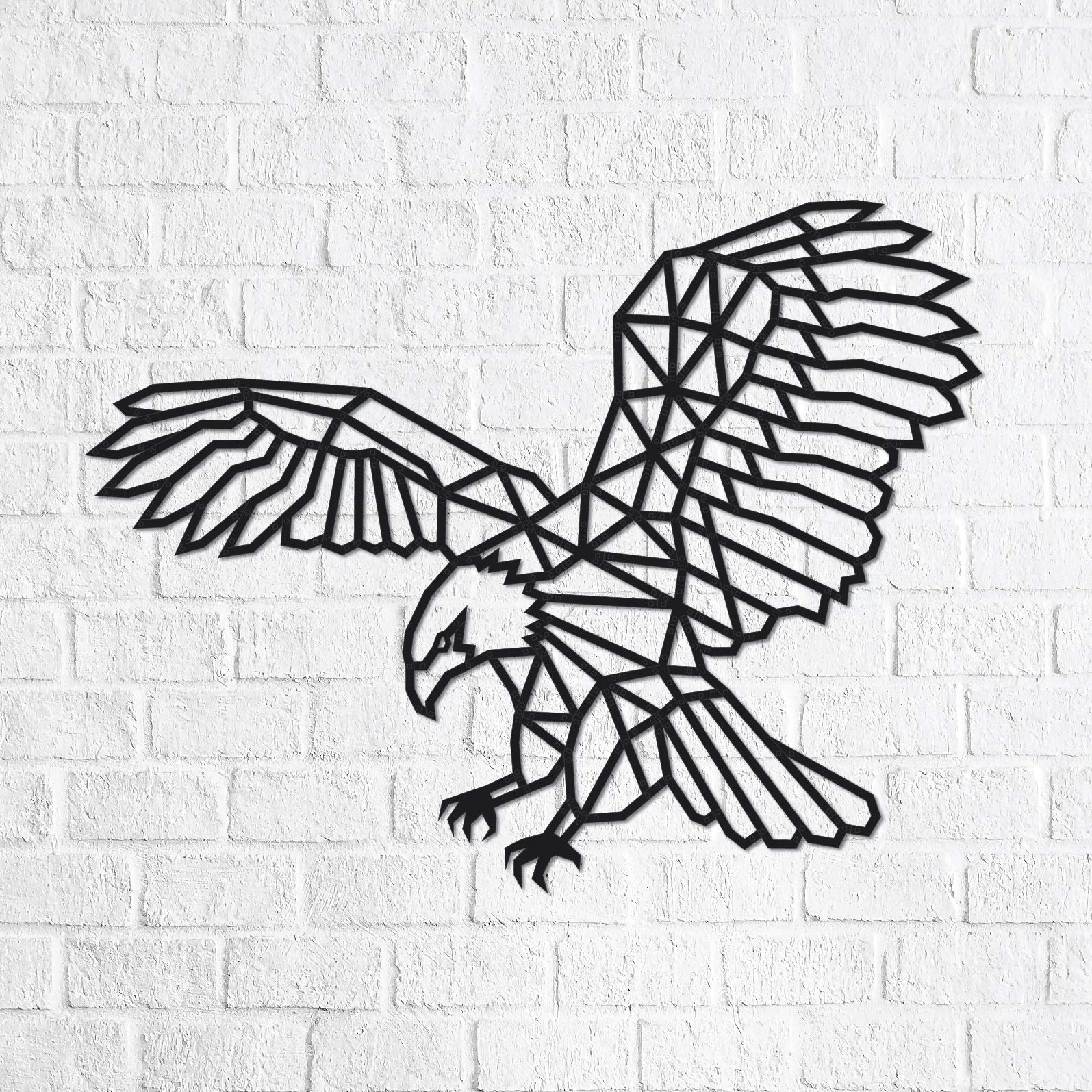 EWA Eco-Wood-Art Bird Artifacts Laser Cut Wall Decor 3D Wooden Puzzle for Interior Decoration – Eagle - Decorative Birds for Hanging Wall Decal, Decorative Wood Applique DIY Kit for Self-Assembly, natural wood