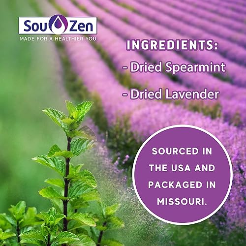 Miniatura 4 de Sou Zen Té de hojas sueltas de menta verde lavanda de 1.5 onzas (1.48 oz) | Flores y hojas de hierbas enteras de primera calidad sin conservantes |