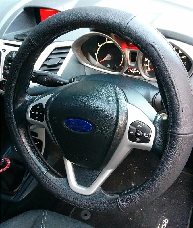 QUALITY Disability STEERING WHEEL COVER BLACK LEATHER SOFT Grip ARTHRITIS AID Warmer Amazon.co