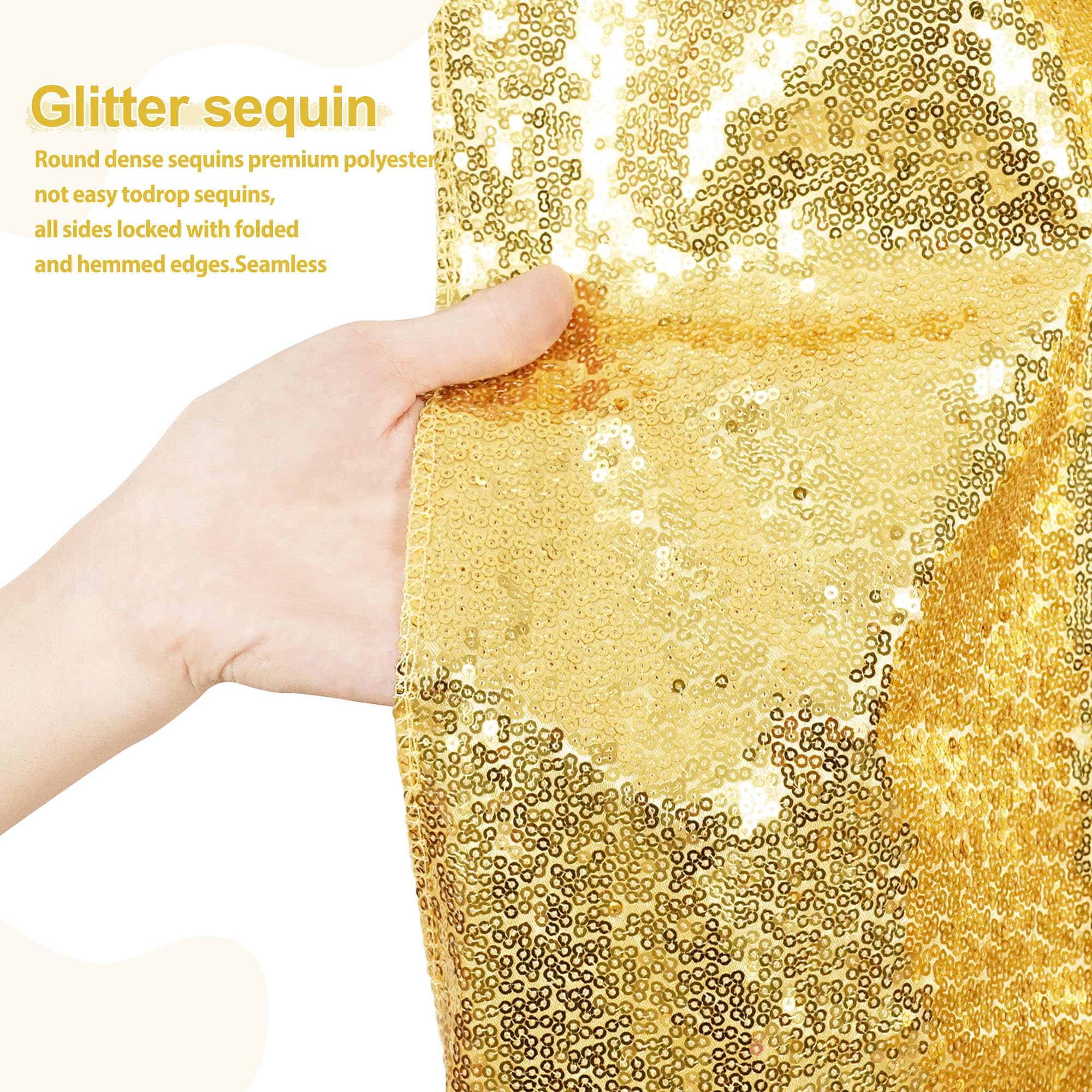 Eternal Beauty, fondale fotografico con paillettes, 213 x 213 cm, color oro ambra, per feste, matrimoni, banchetti, banchetti, 2,1 x 2,1 m, color ambra oro)