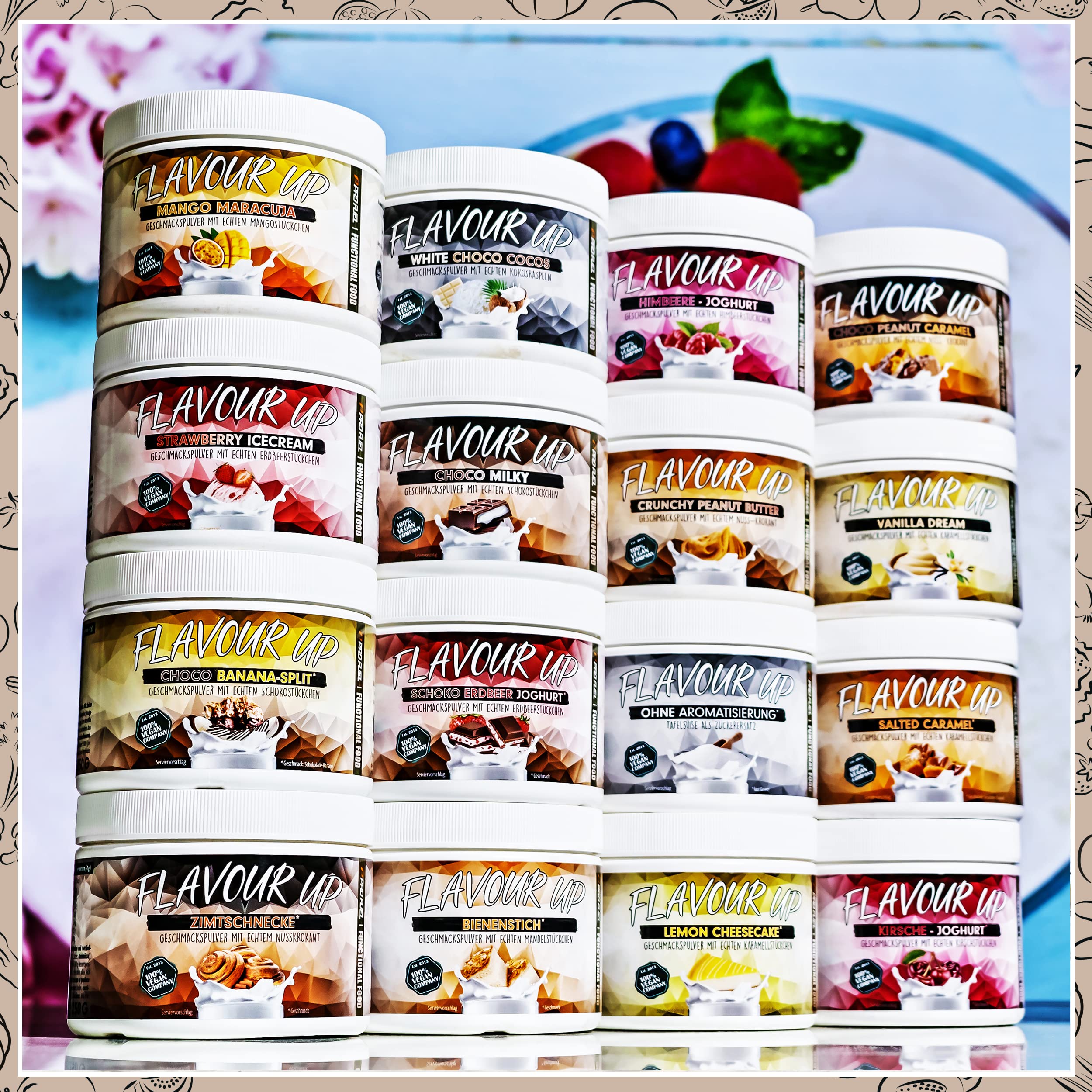 Proszek smakowy Vanilla 250 g – pyszny smak i słodycz – tylko 11 kcal na porcję – wszechstronne zastosowanie do żywności i napojów – puder smakowy – Flavour Up