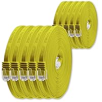 1aTTack.de 0,5m - giallo - 10 pezzi - Cavo di Rete Ethernet Cat6 Piatto Lan Gigabit